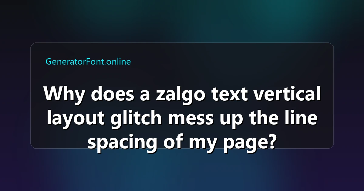 Why does a zalgo text vertical layout glitch mess up the line spacing of my page?